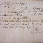 27 June 1843 Butler Co., KY Marriage Bond of Alexander Hobdy & Sarah James (See full image above.)